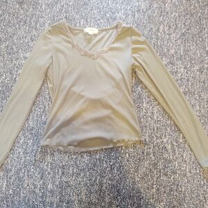 Elegant Olive Long Sleeve Top